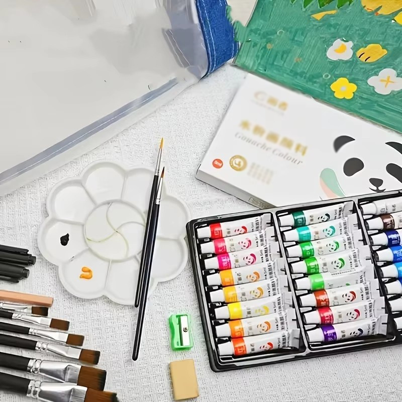 Gouache Paint Set - ชุดสีกัวเช่ - ระดับศิลปิน 12/18/24 สี, สีชนิดน้ำในหลอดขนาด