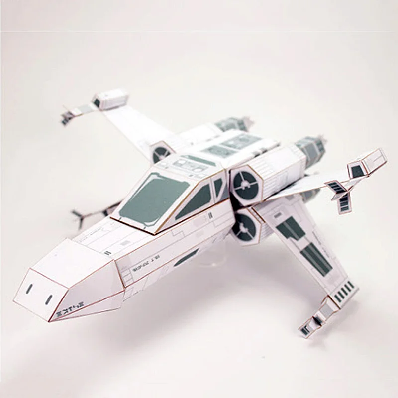 Art Craft Cardboard - X-WING Fighter สีขาวกระดาษรุ่น Mini 3D Cube