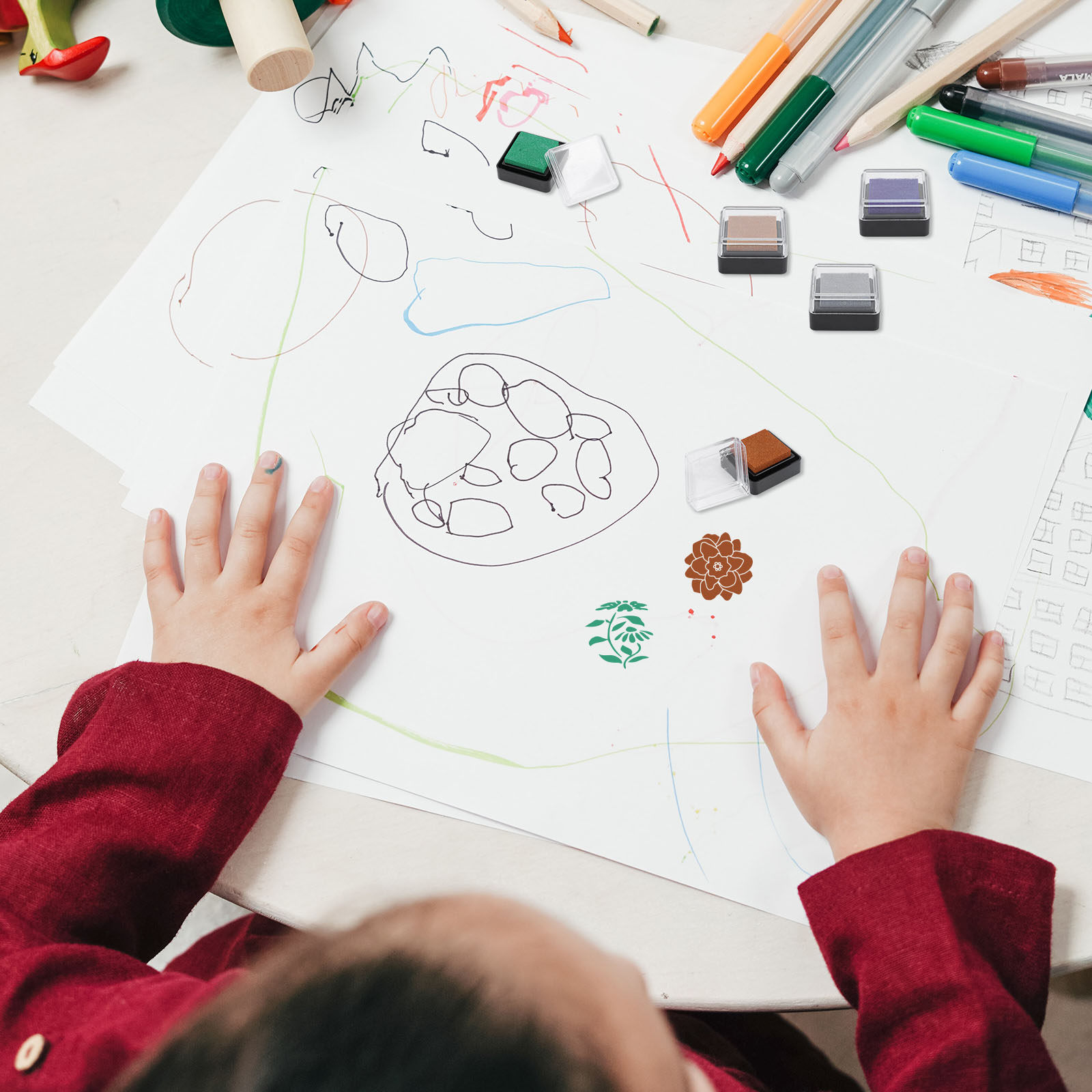 แผ่นหมึกสำหรับตรายางขนาดเล็ก 5 - Art And Craft For Nursery บทวิจารณ์และราคา