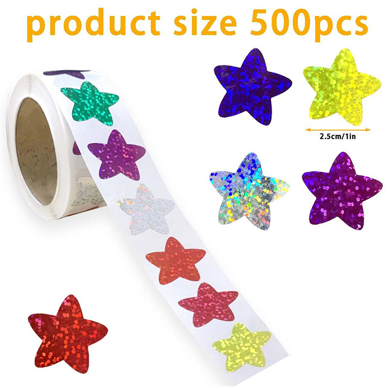500 ชิ้น/ม้วนสติกเกอร์ดาวหลากส - School Of Art X Craft บทวิจารณ์และราคา