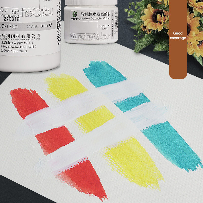 สีกัวชสีขาว ขนาด 100 มล./300 ม - Gouache Paint Set บทวิจารณ์และราคา