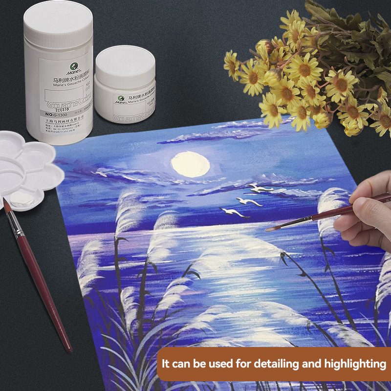 สีกัวชสีขาว ขนาด 100 มล./300 ม - Gouache Paint Set บทวิจารณ์และราคา